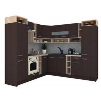 Bucatarie de Colt COSSY NEW ST. 230-250, Wenge / Decor 8548